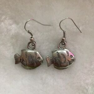 Fish Silver Dangle Earrings